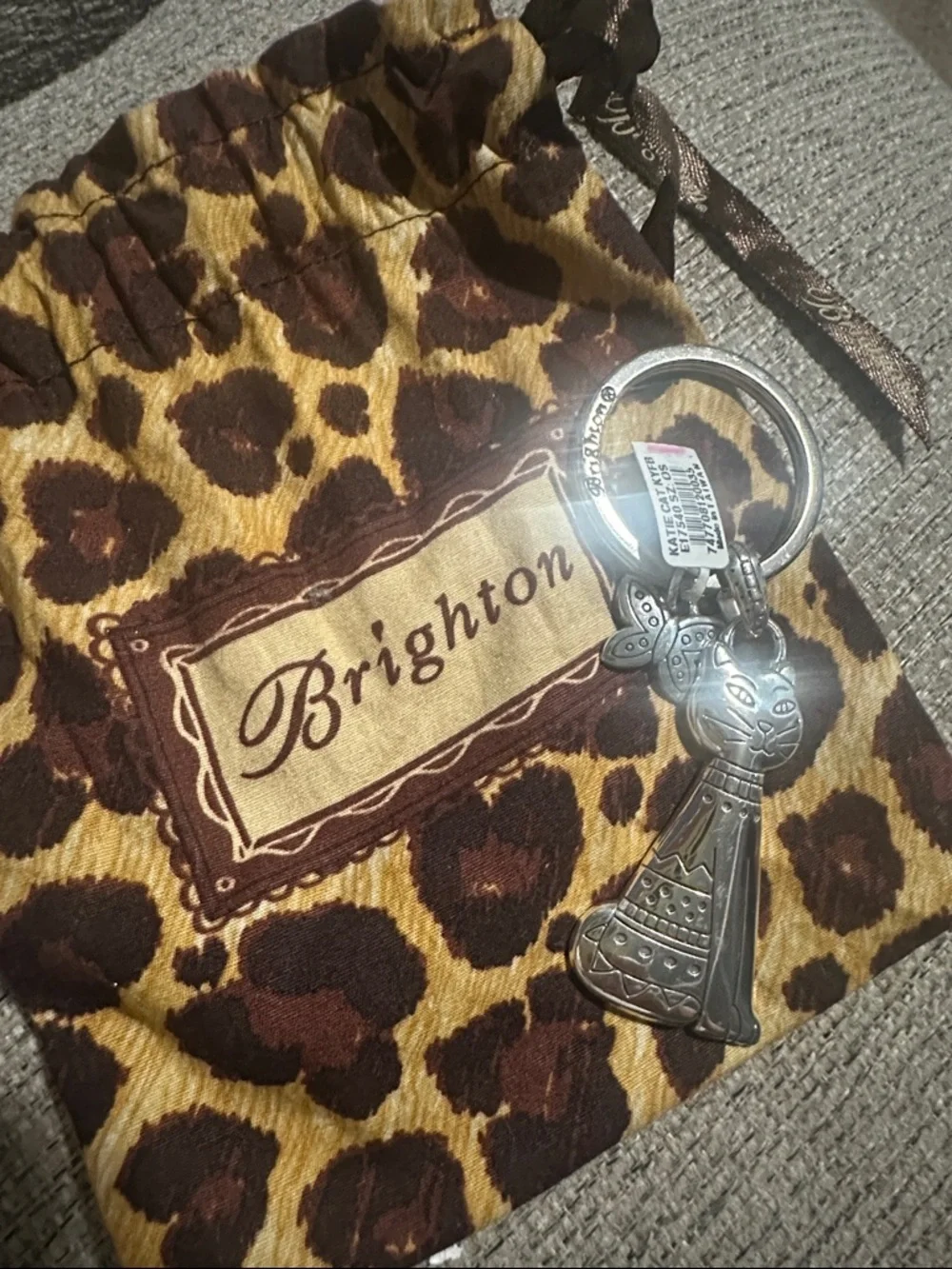 Brighton Silver Cat Keychain